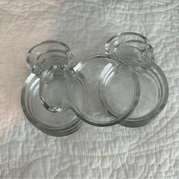 Vintage Glass Coasters with Spoon Rest (Set of 7)